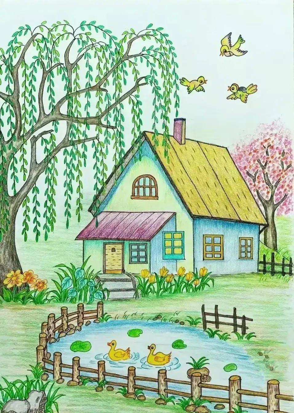 春天来了,彩色的笔把春天画的栩栩如生