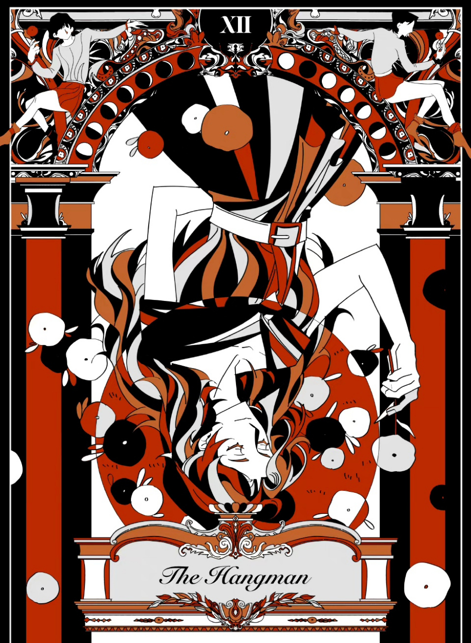 画师lalaith绘制的一组《歌剧魅影》角色插画,将人物化身为塔罗牌中的