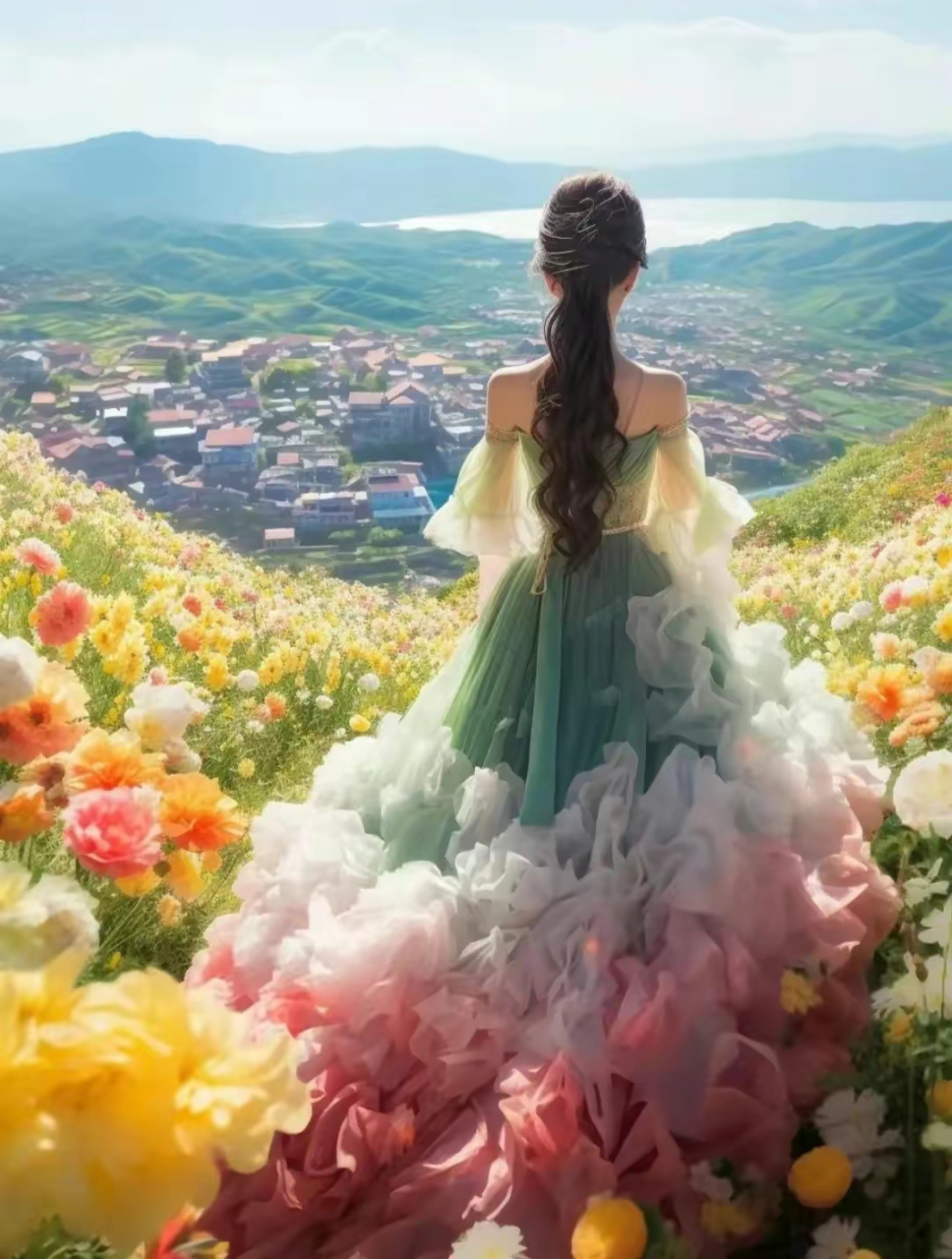 头像分享～花仙子背影头像 见过花开的人都懂风的温柔