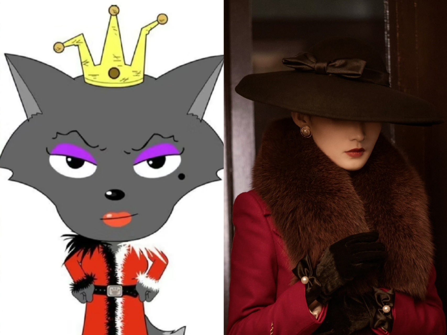 这也太招笑啦,李沁和红太狼撞衫了 妥妥的真人版红太狼啊,过于真实了!