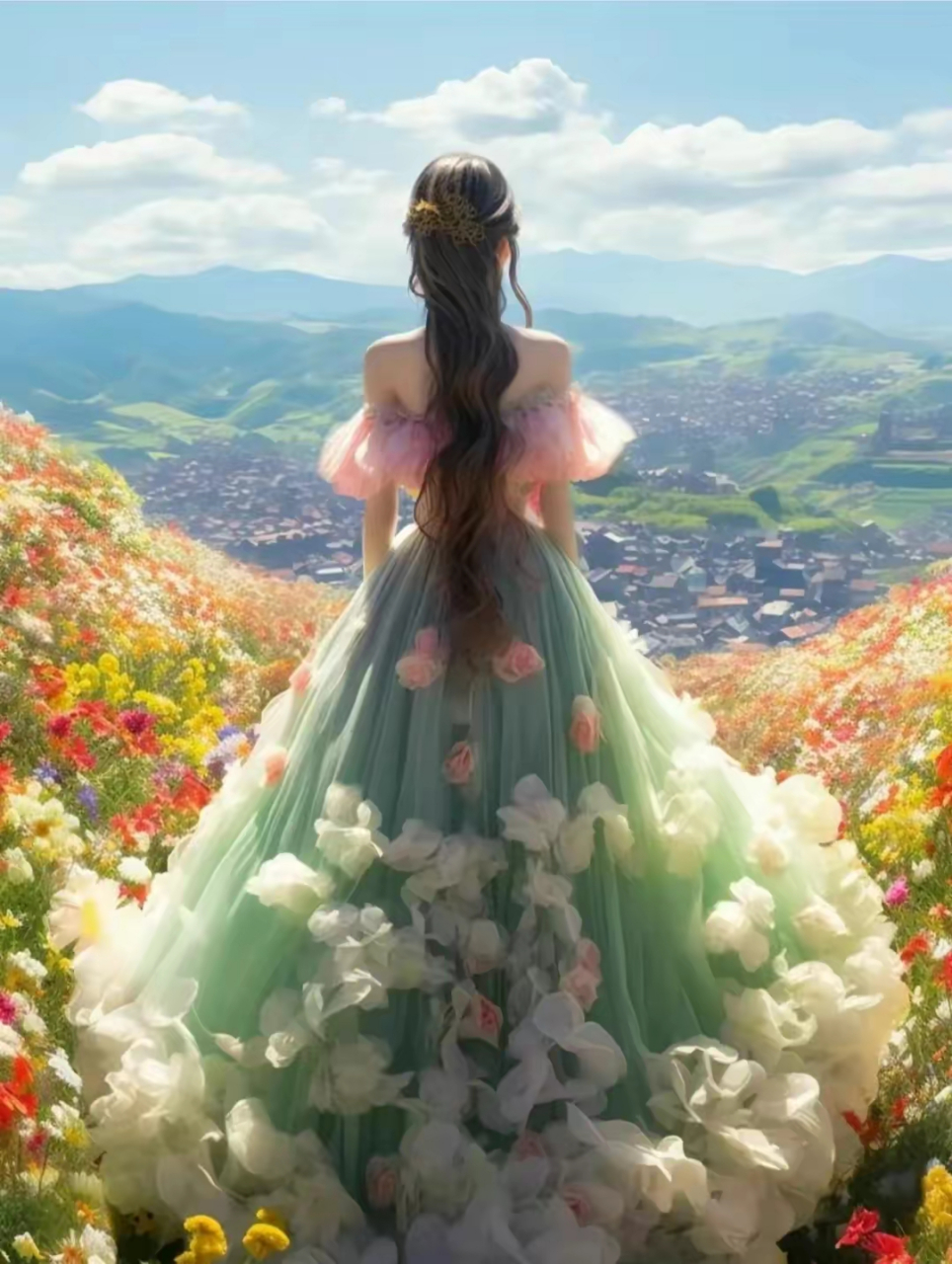 头像分享～花仙子背影头像 见过花开的人都懂风的温柔