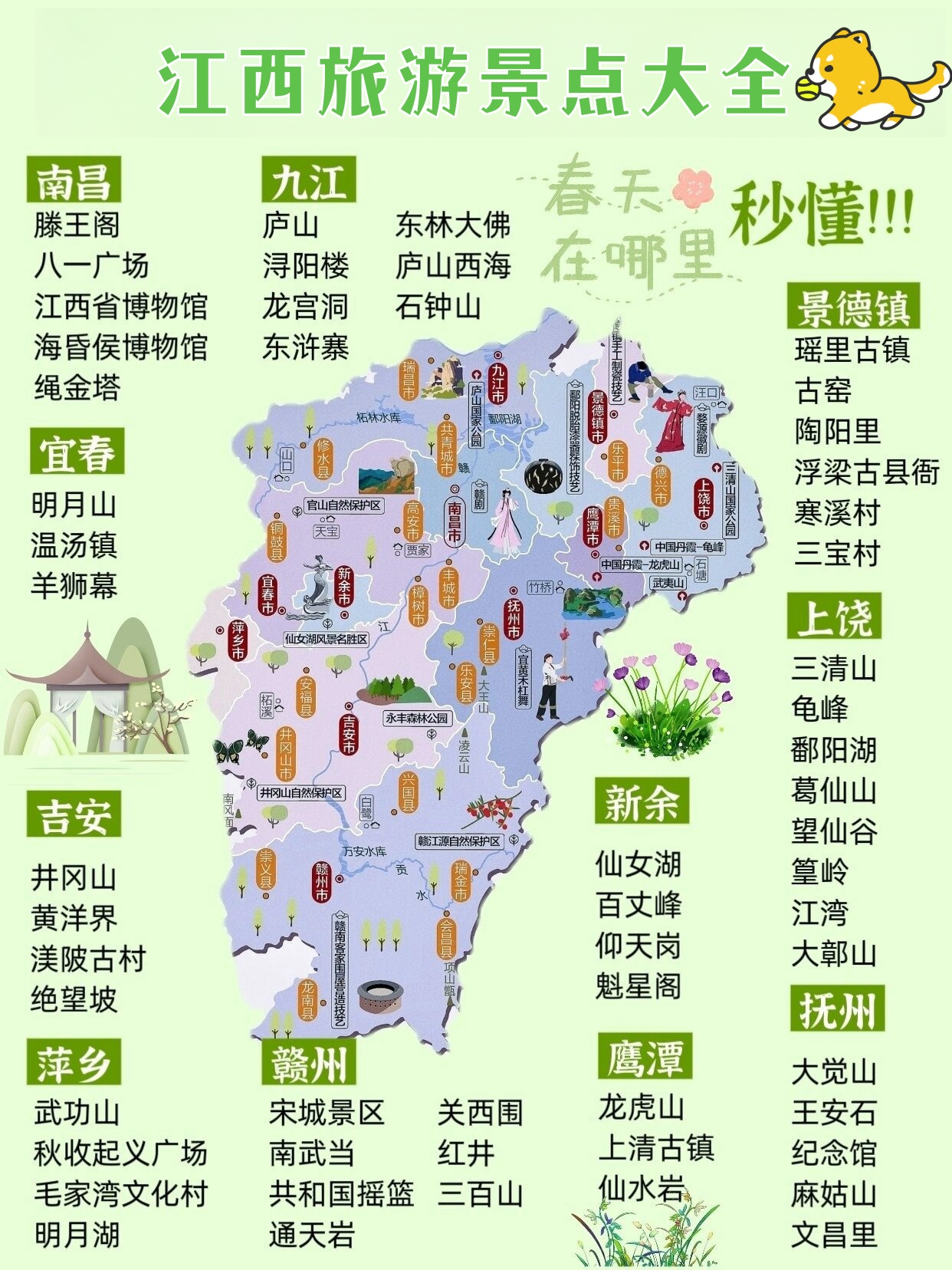 江西旅游景点大全 昨晚在刷视频的时候,我居然刷到了大江西的景色,真