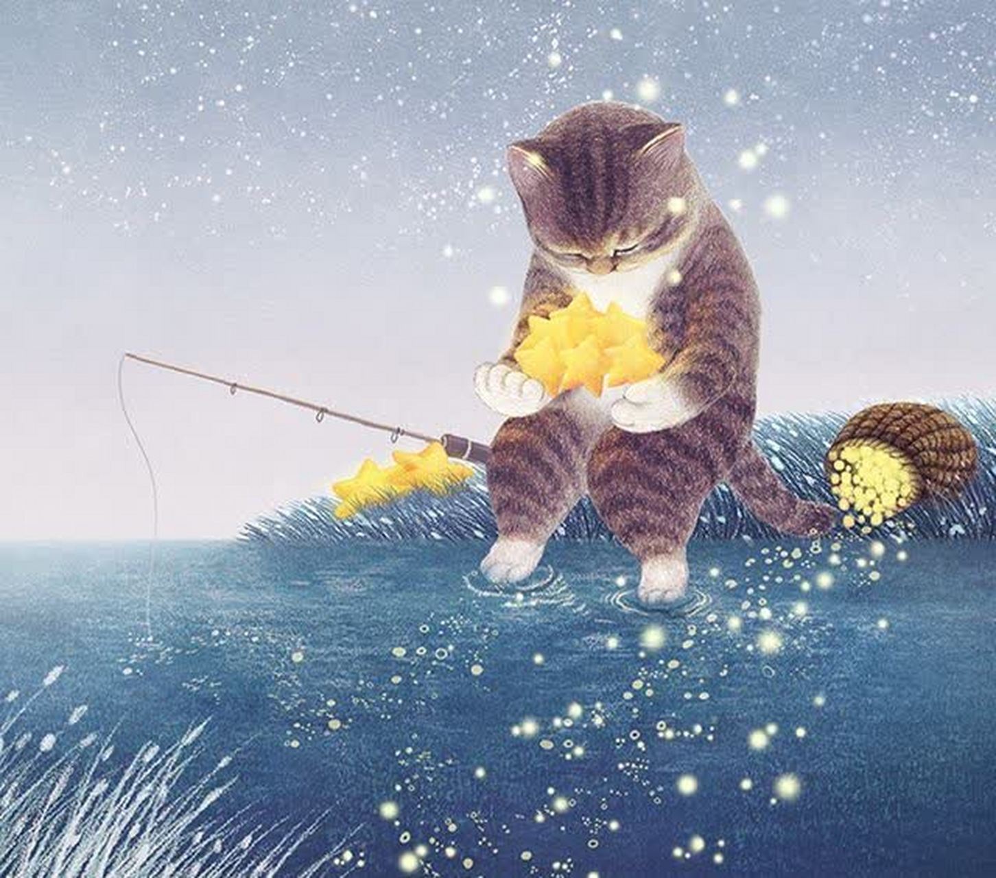 暖心小猫治愈插画   #插图