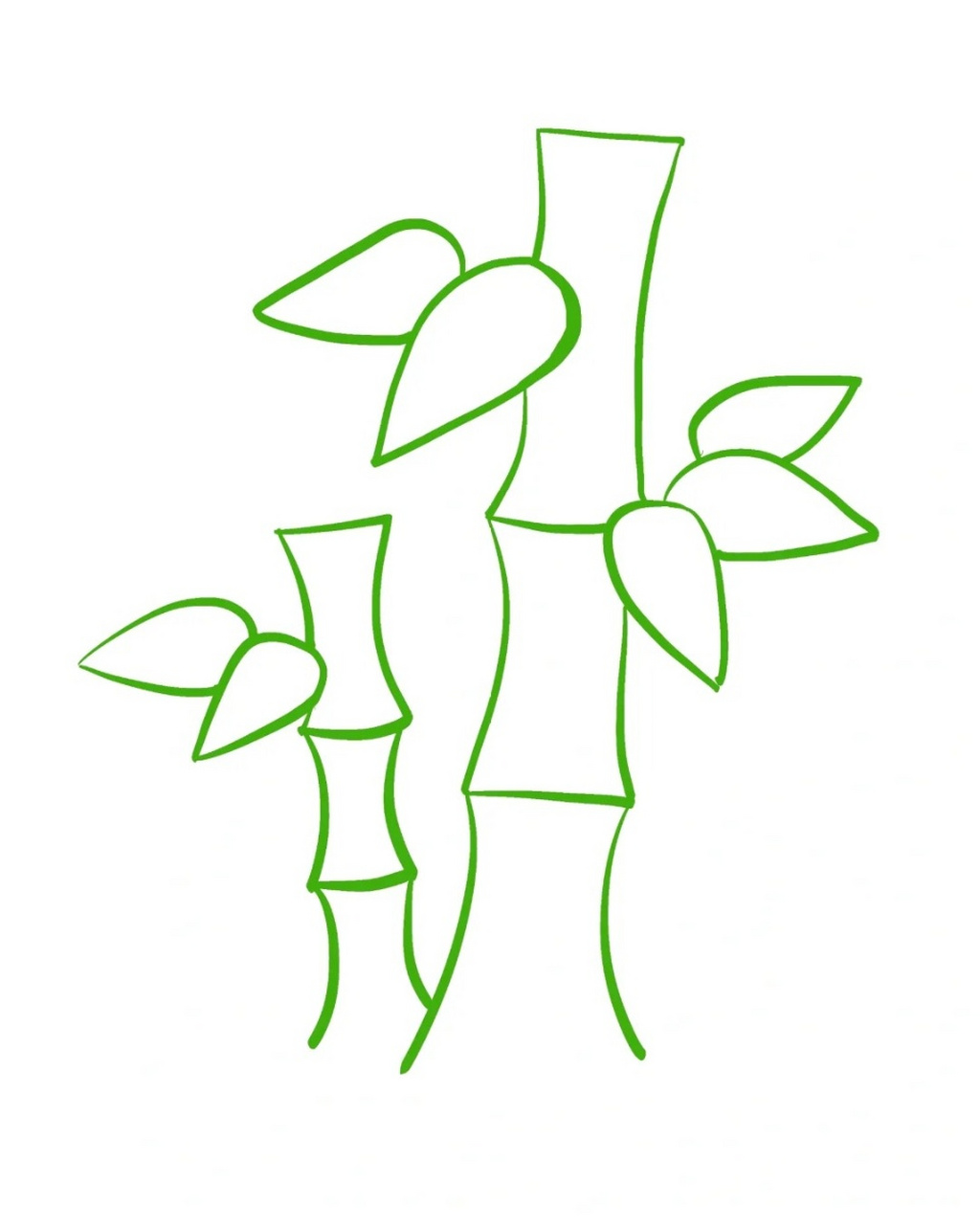 竹子简笔画  96竹子,四季常青,挺拔坚韧,是一种深受人们喜爱的植物.