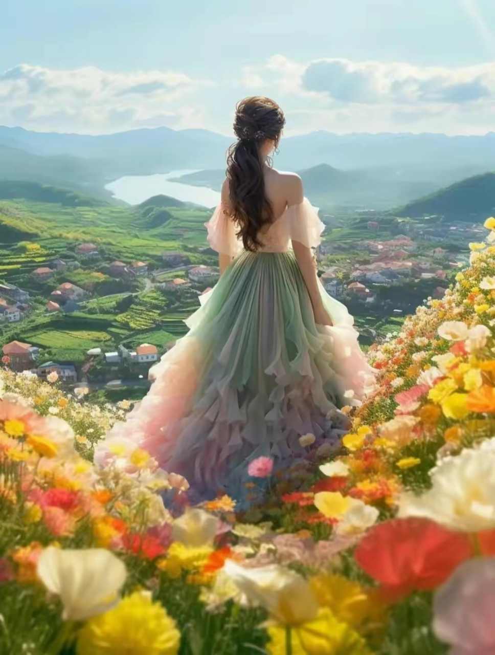 头像分享～花仙子背影头像 见过花开的人都懂风的温柔