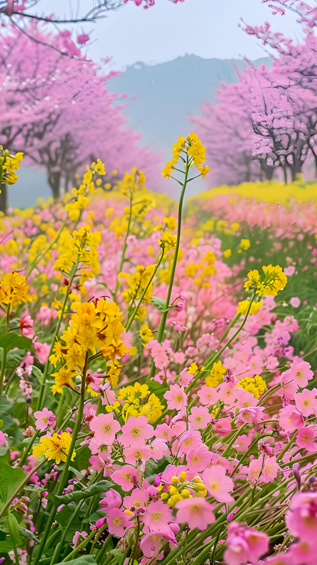 春风拂面,油菜花与桃花共绘春日浪漫画卷!