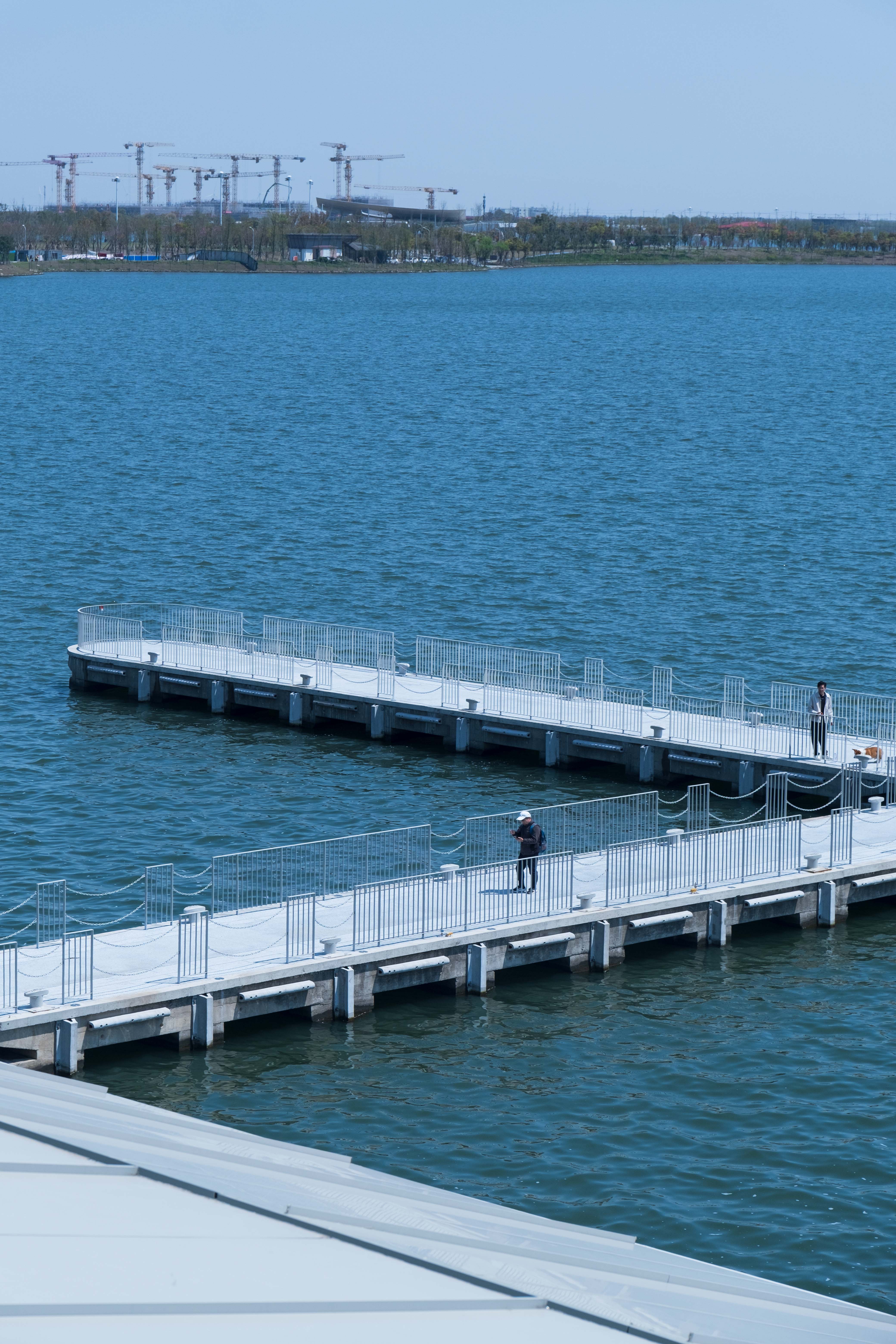 在杭州湾和长江交汇处,距离市中心较远,约有76公里