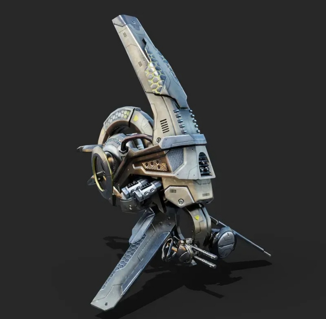建模欣赏:一组科幻风格无人机建模作品,作者在吸收了各种生物元素后