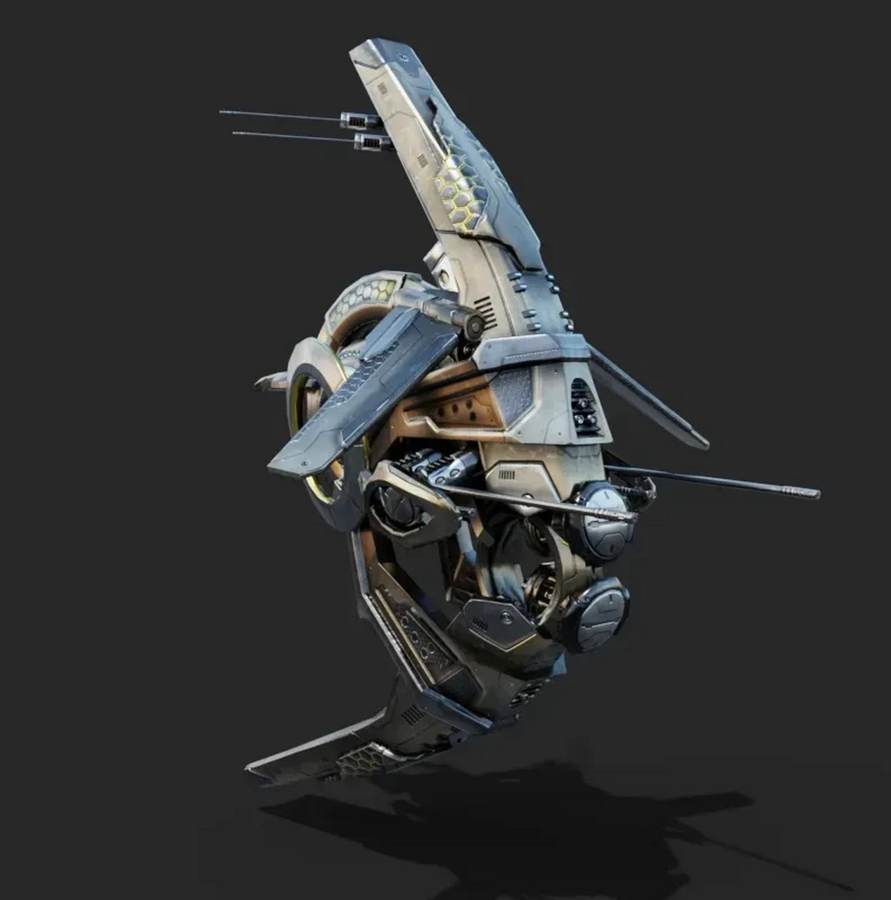 建模欣赏:一组科幻风格无人机建模作品,作者在吸收了各种生物元素后