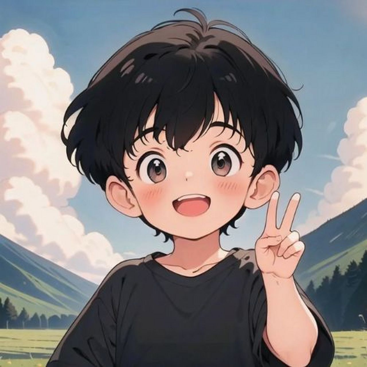 动漫头像男可爱02呆萌  这款动漫男生头像真是萌到不行,呆萌的表情