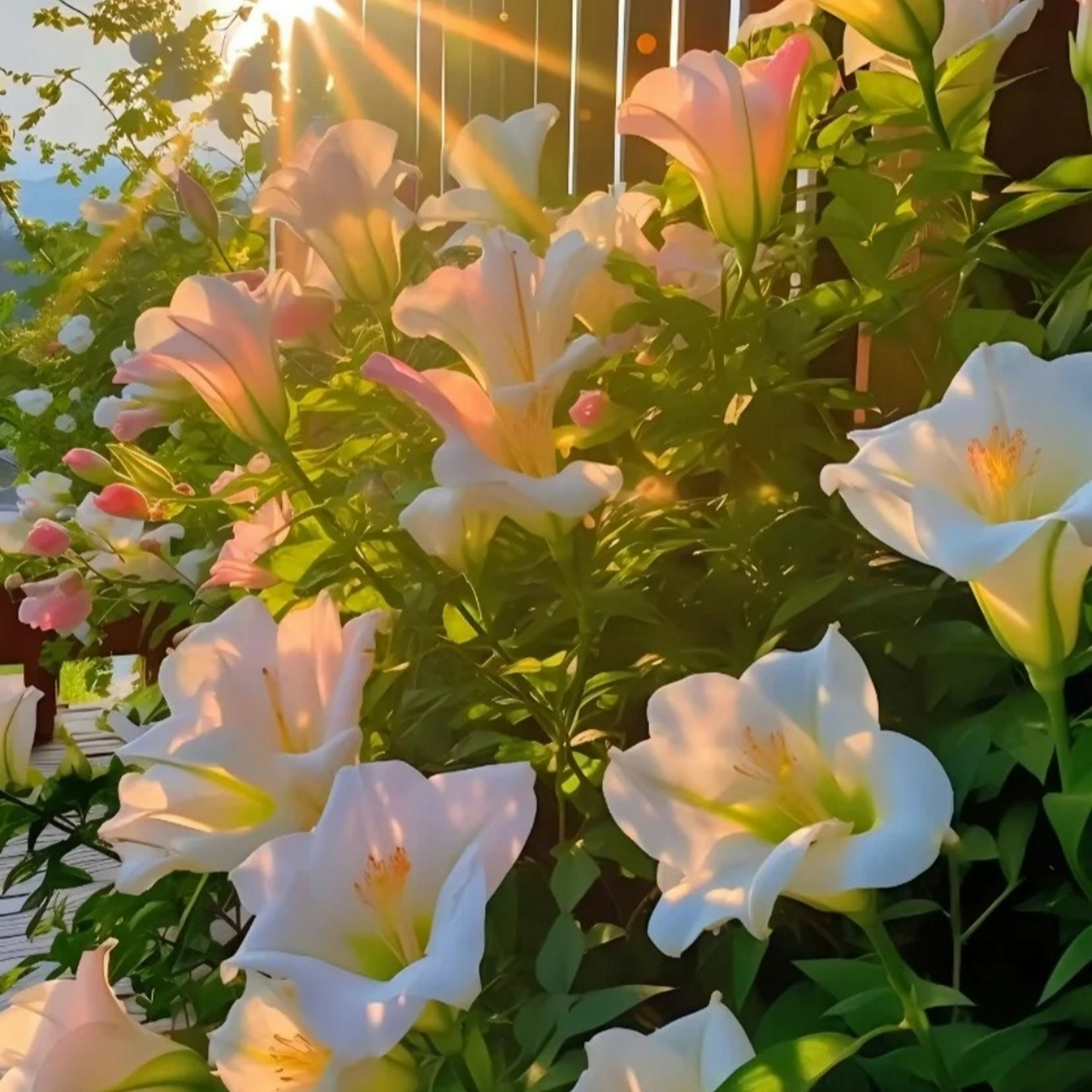 百合花图片  94在花香弥漫的乐园里,百合花以其高雅的身姿和独特的