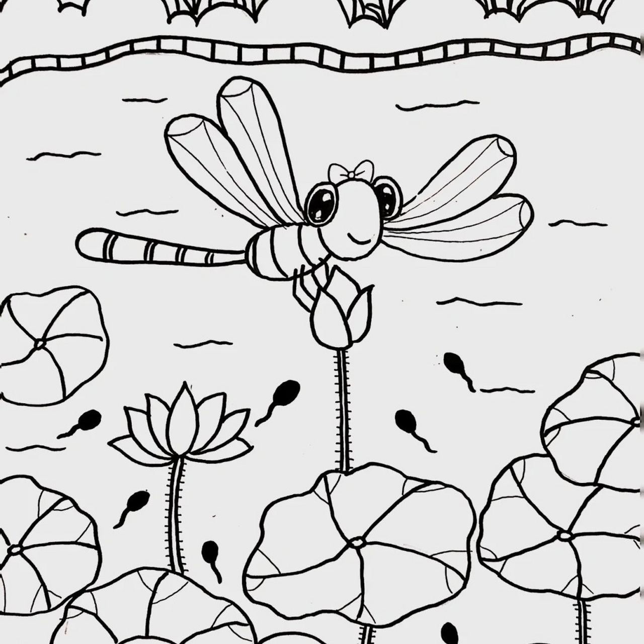 蜻蜓简笔画  简笔画|蜻蜓🌱 小荷才露尖尖角,早有蜻蜓立上头~ 大家