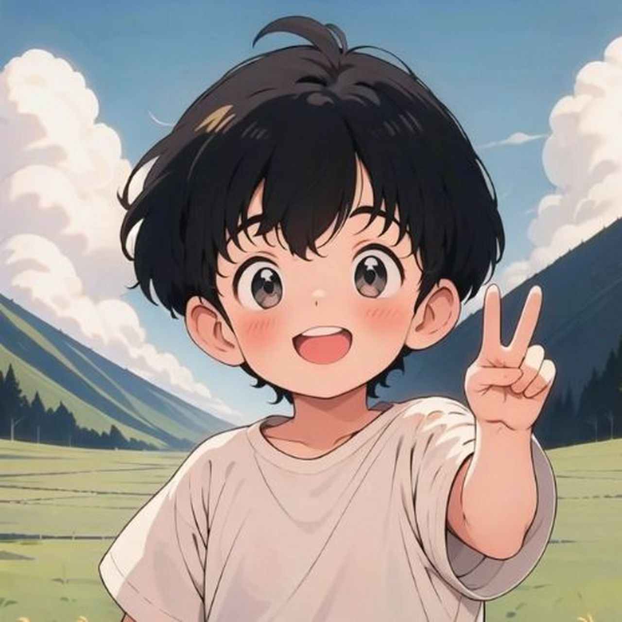 动漫头像男可爱02呆萌  这款动漫男生头像真是萌到不行,呆萌的表情