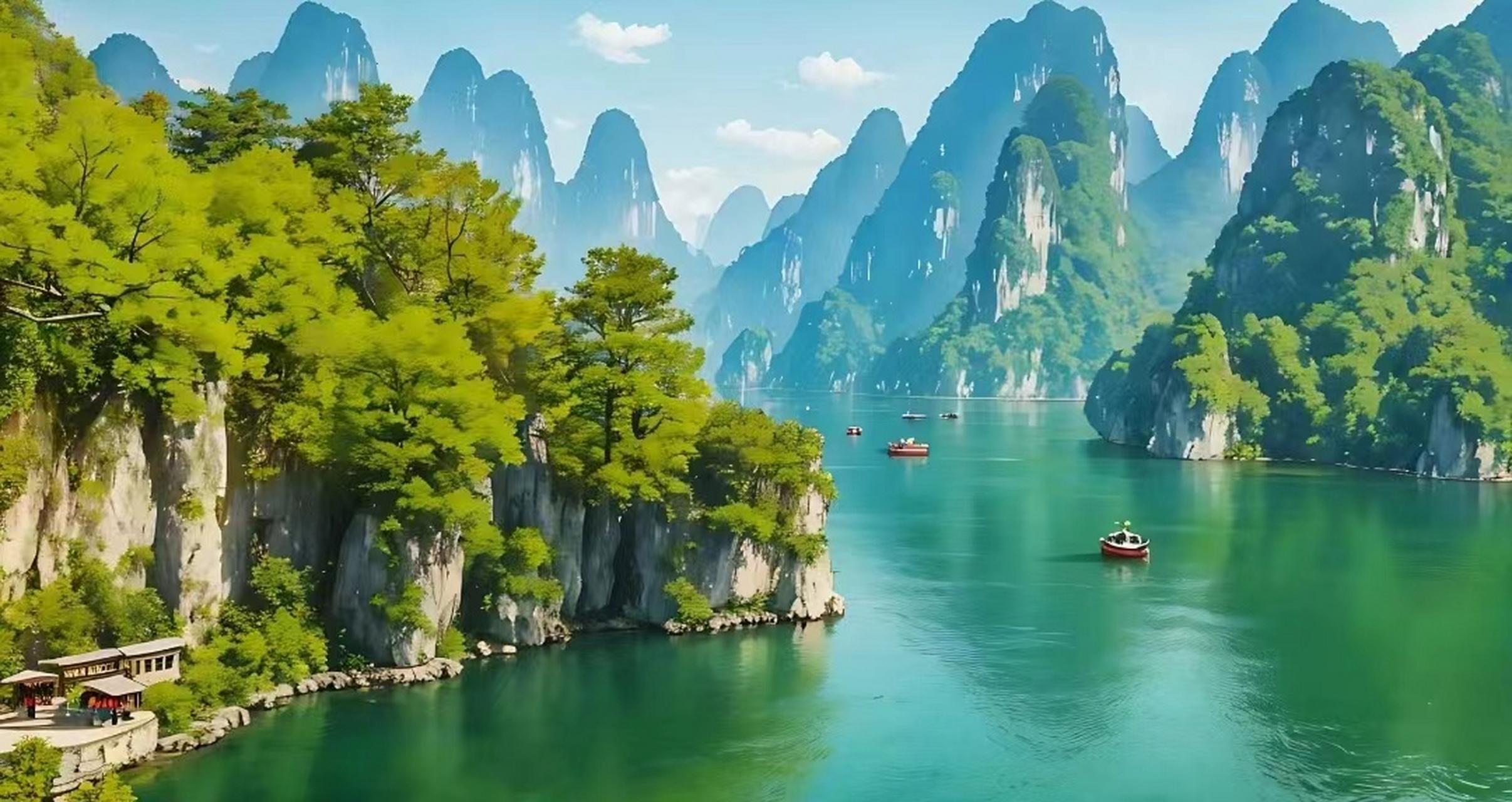 绿水青山图片  古人诚不我欺,青绿山水画都是真的!