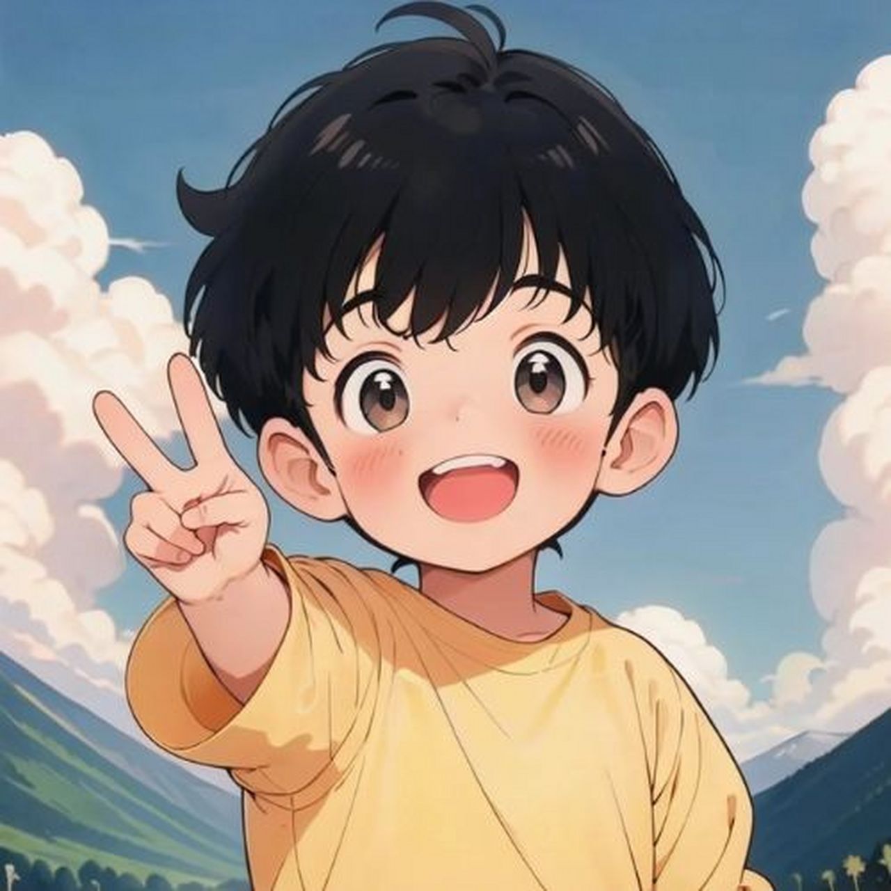 动漫头像男可爱02呆萌  这款动漫男生头像真是萌到不行,呆萌的表情