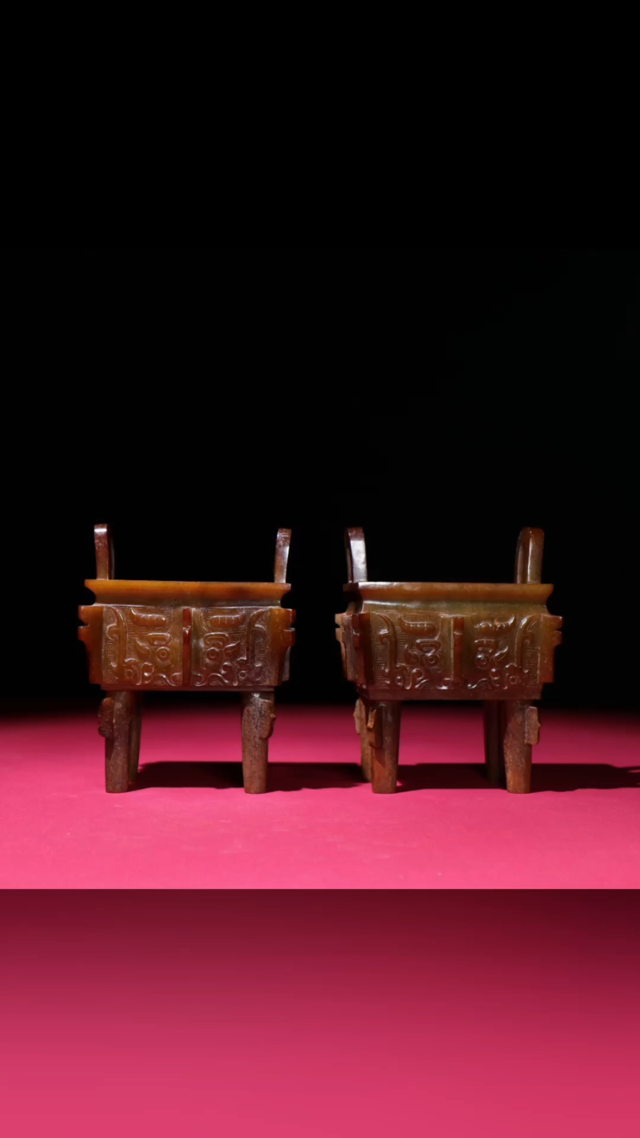 古玉老玉高古玉玉鼎一对 出让