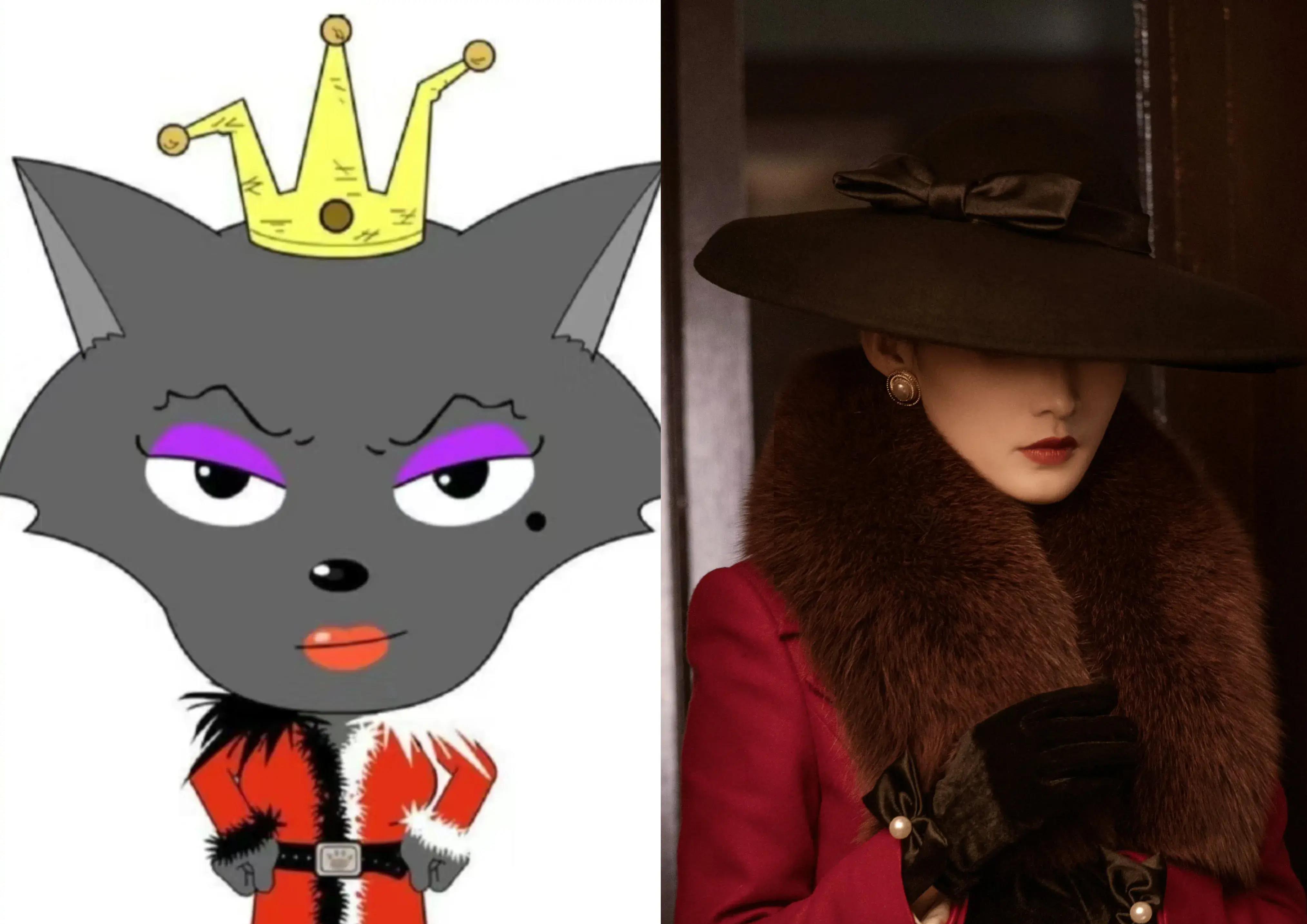 李沁追风者红衣造型神似红太狼,立刻有人p出更像喜羊羊回怼