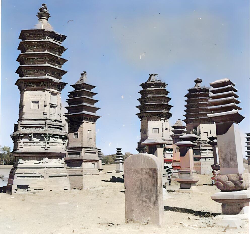 1939年,河北邢台境内的文物古迹:开元寺,清风楼,塔林和豫让桥