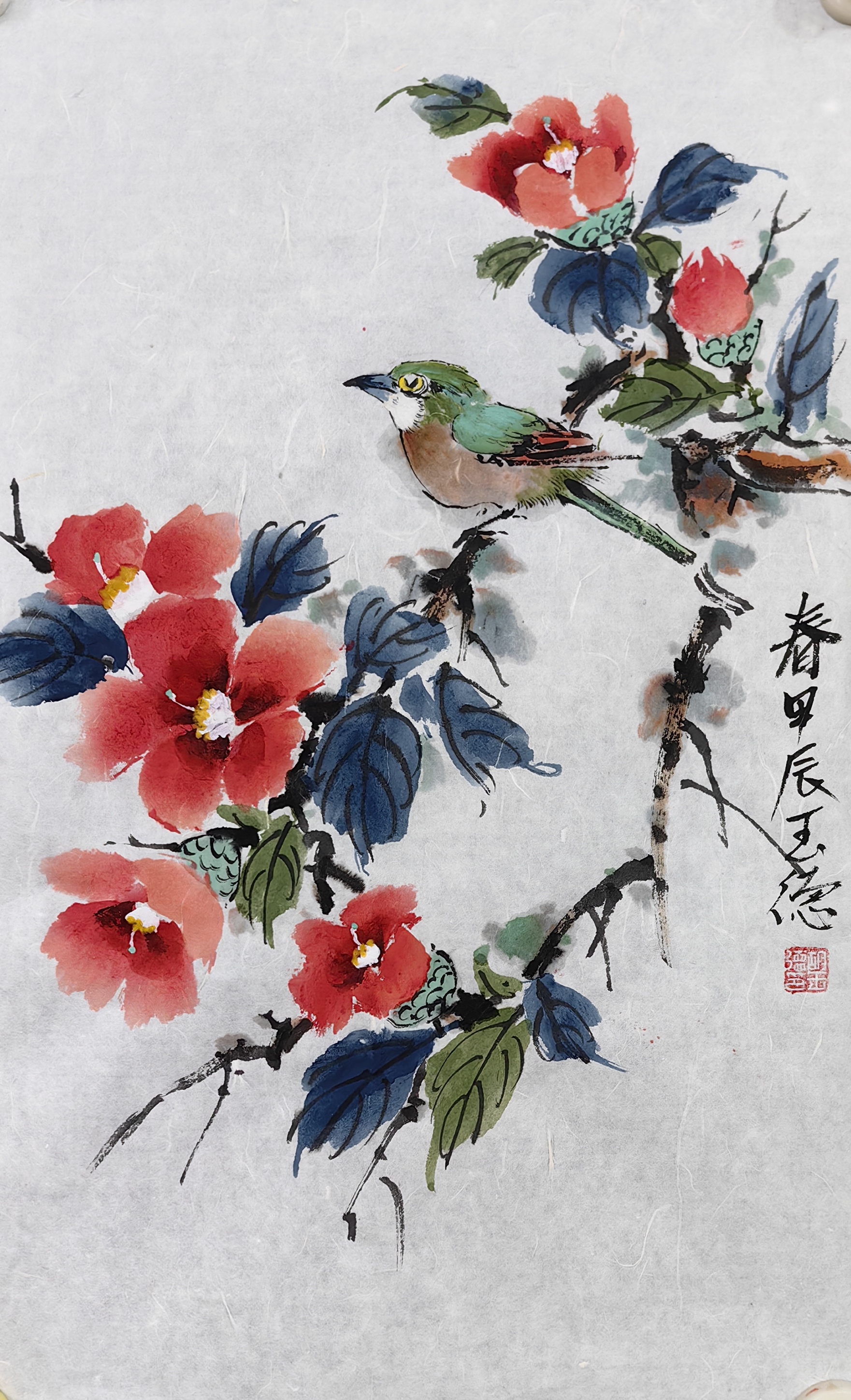 《中国花鸟画》小写意 花鸟画,是中国画的一种,以花,鸟,虫等植物和