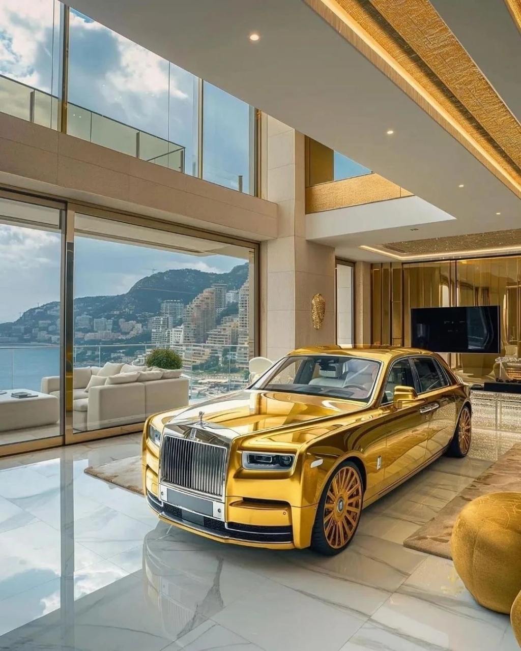 黄金色的劳斯莱斯,还有布加迪,恐怕只有迪拜土豪才喜爱吧!