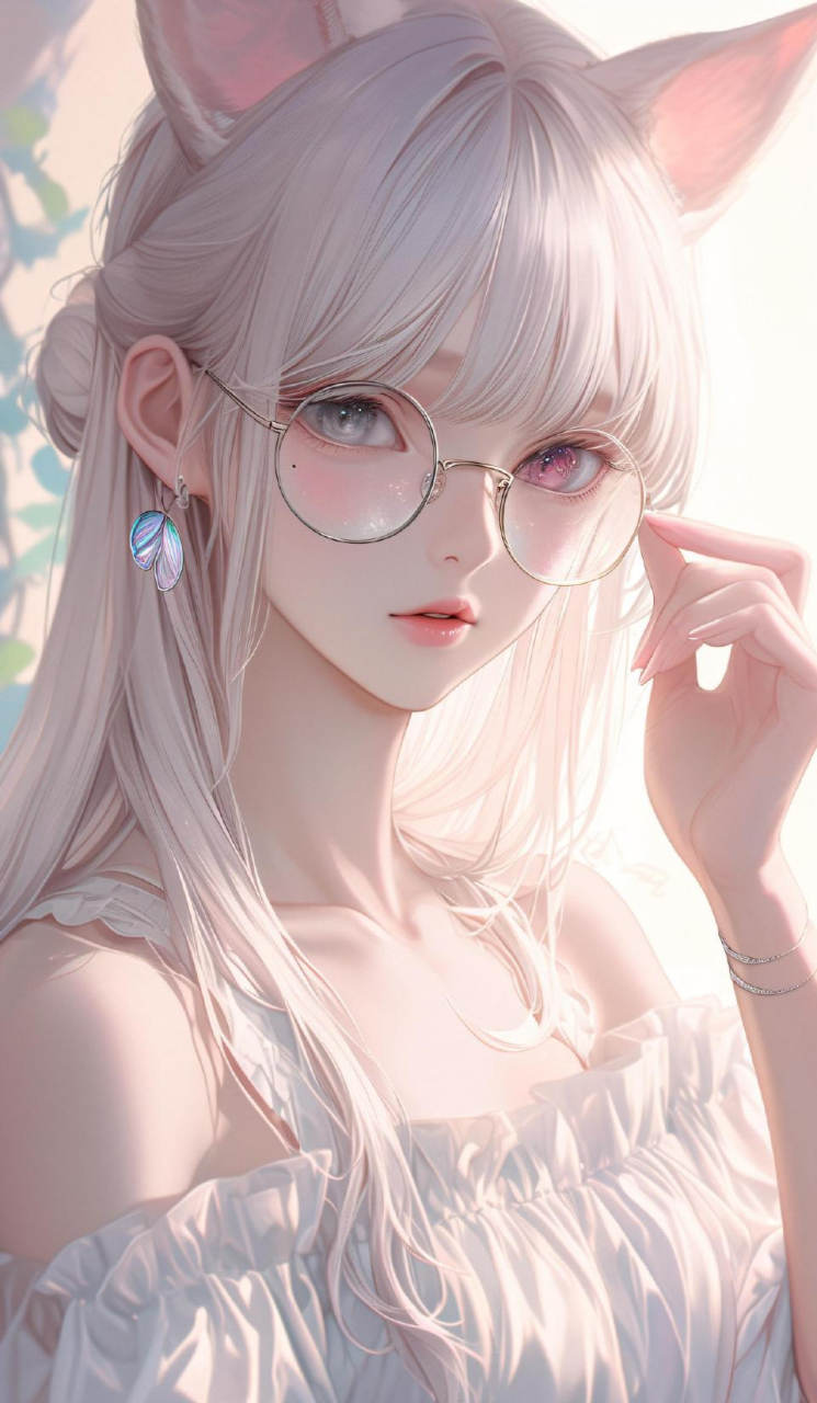 戴眼镜的动漫女生插画 御姐风