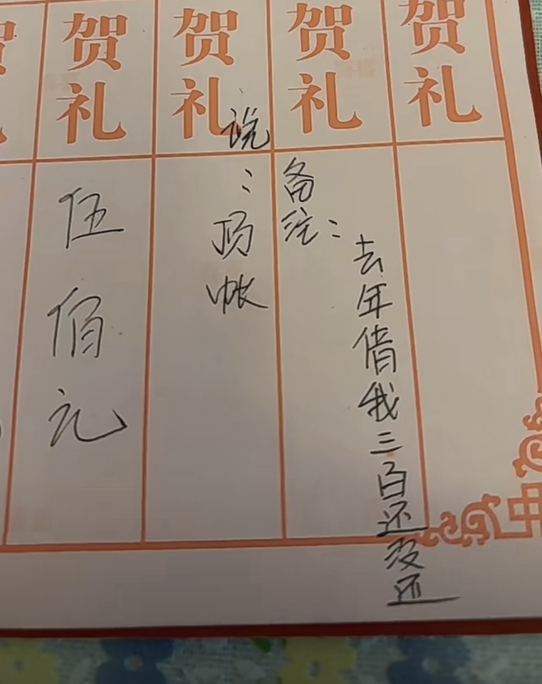 别人结婚的礼簿上有个人做了我一直不敢做的事儿