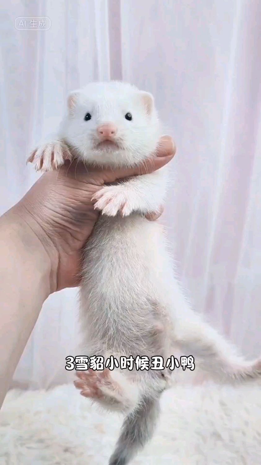 小众萌宠雪貂柔软的白袜子
