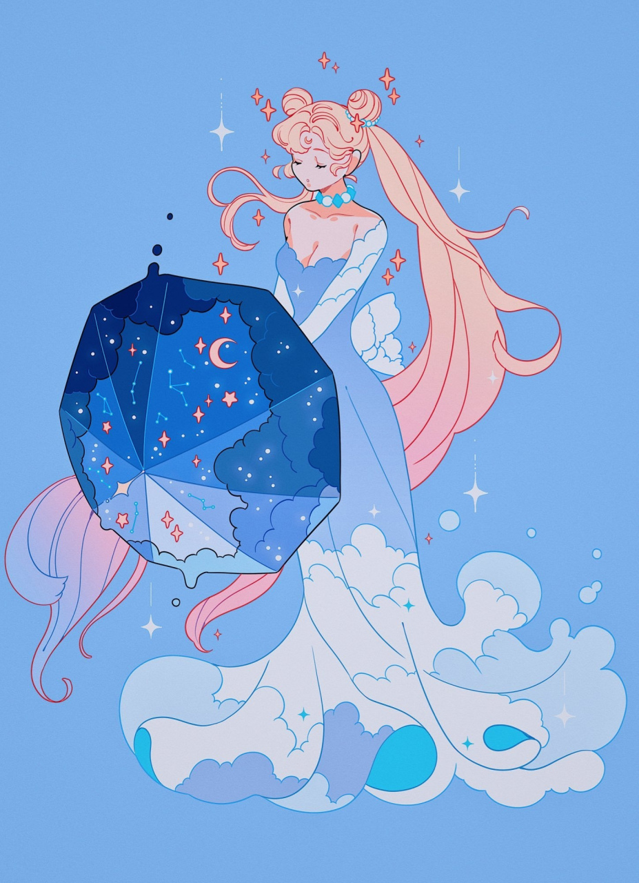 画师meyoco动漫人物绘画作品欣赏,用绚丽的色彩绘制出可爱灵动的少女