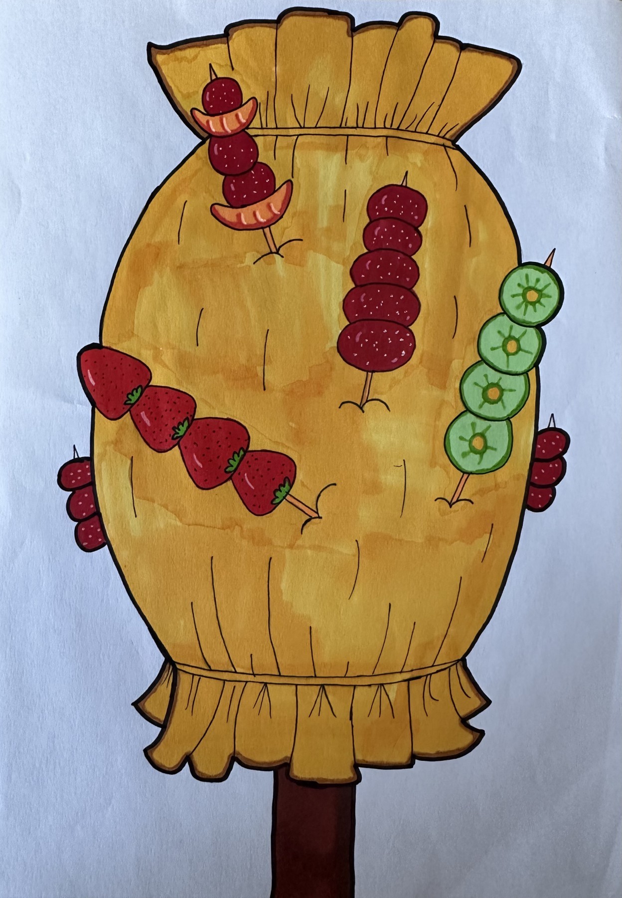 指导教师:王馨宁 小学生美术画画图片大全糖葫芦架子儿童画辽宁有