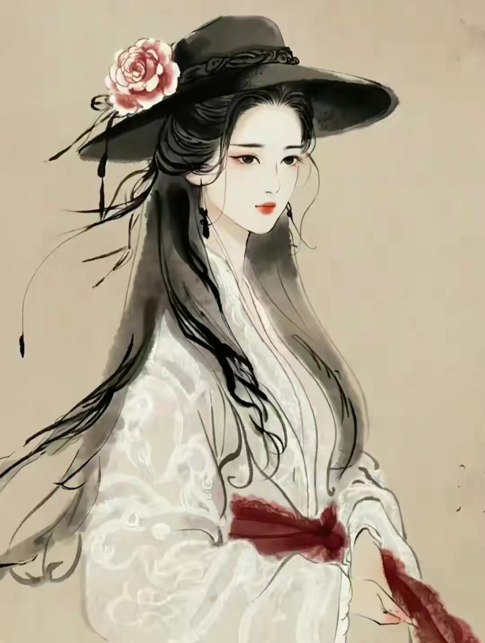 头像分享～简约手绘古典美女头像