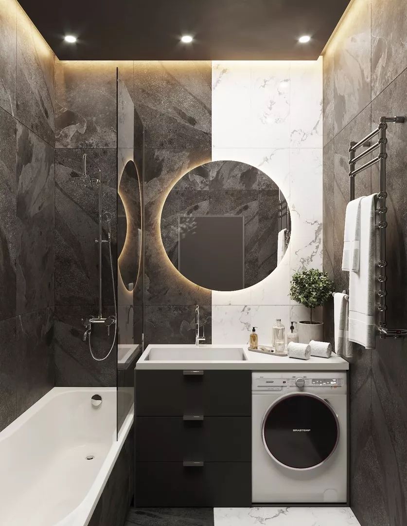 5㎡卫生间如何摆洗衣机?35款设计方案,让你的卫浴空间焕然一新!