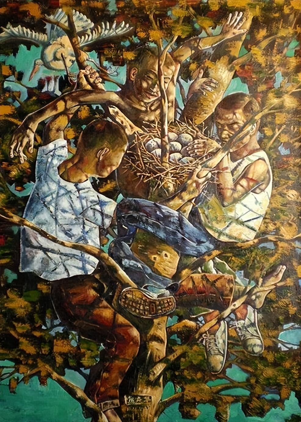 雷才兵拿着相机不停地对熊庆华的画作进行拍照,他决定必须要想办法把