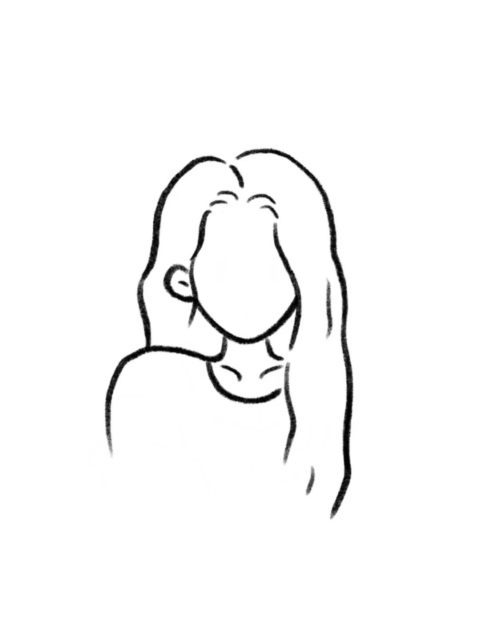 美丽又简单的画美女  头像简笔画附教程7315穿毛衣的长发女生78