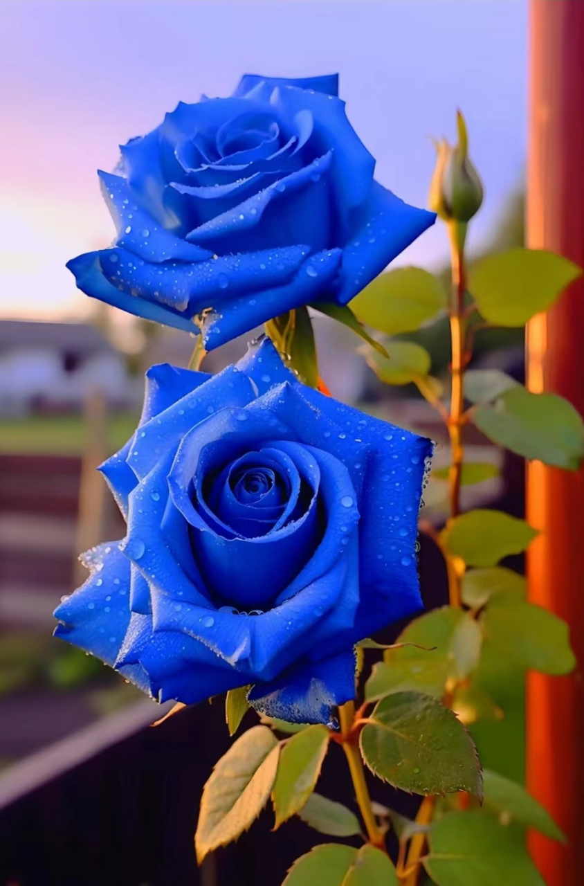 蓝色妖姬玫瑰花图片  97 花语:蓝色妖姬寓意是清纯的爱和敦厚善良的