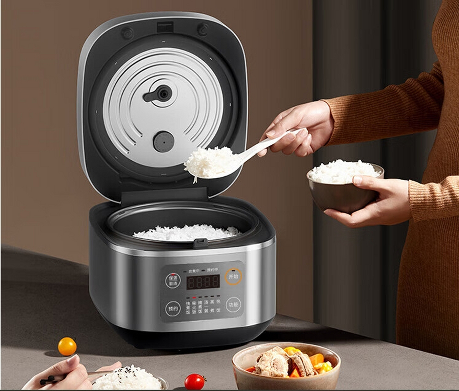 九阳3l多功能电饭煲电饭锅,以不粘厚釜内胆设计,多种烹饪模式,智能