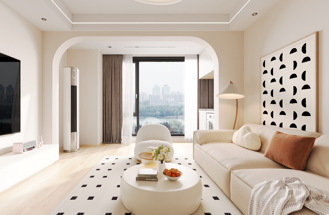 临沂百纳易筑装饰:鲁泰时代城128平现代风效果图