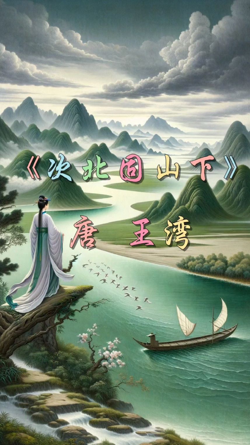 ai绘画古诗词《次北固山下》旅途中的思乡!