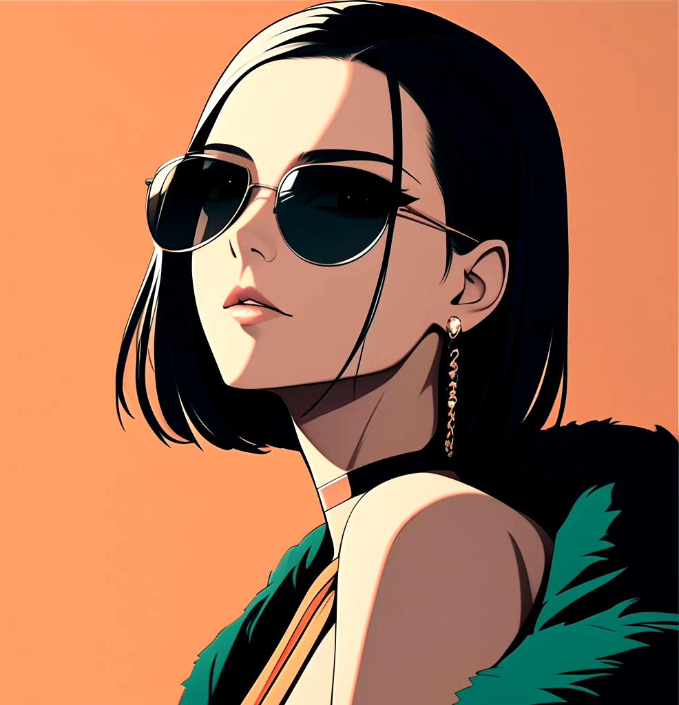 分享一组动漫人物插画作品,描绘了靓丽时尚的少女形象,色彩明快,角色
