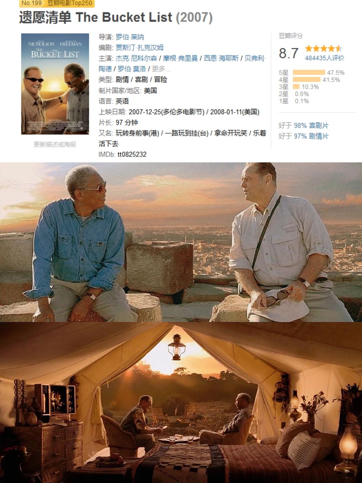 编剧 贾斯汀·扎克汉姆 主演 杰克·尼科尔森 / 摩根·弗里曼