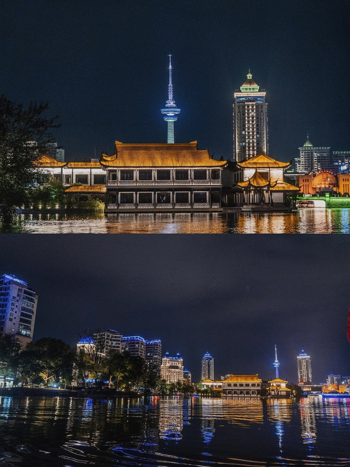 夜游濠河,领略南通之美  来南通旅游,濠河是必打卡的一站.