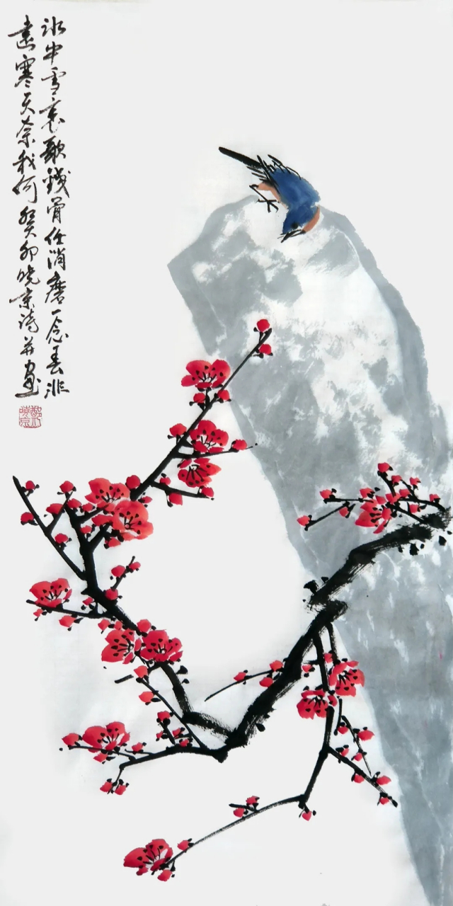 这是一组特别清新养神的花鸟小品,它的作者是诗人,画家郑晓京.