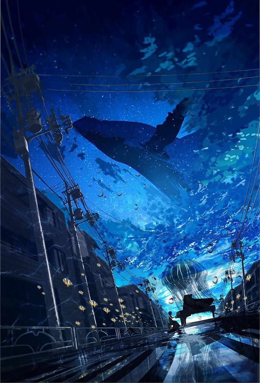 画师chocoshi3动漫场景作品欣赏,华丽的再现了动画世界中的瑰丽景象,