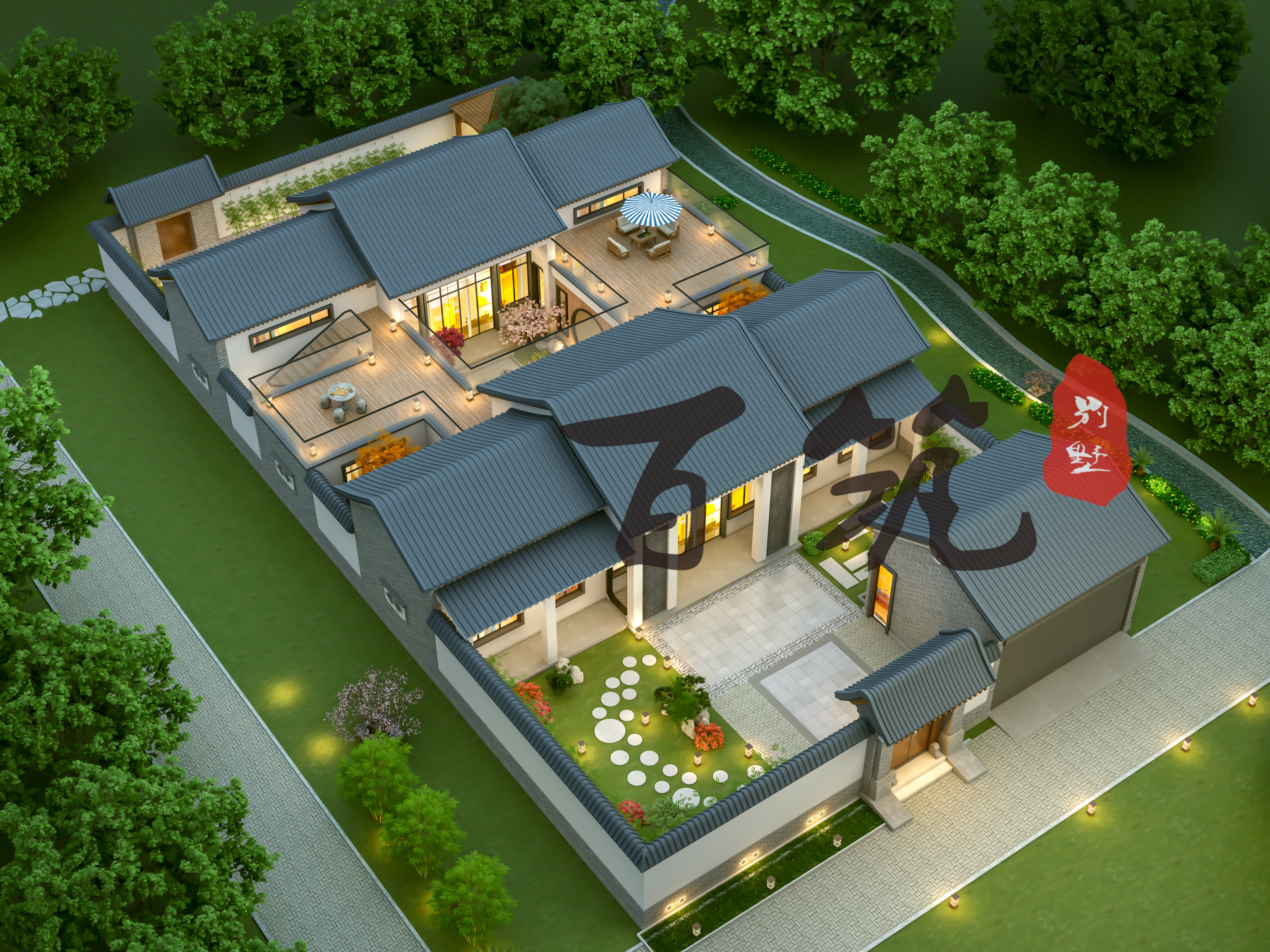 前庭后院20×33大进深一层新中式合院