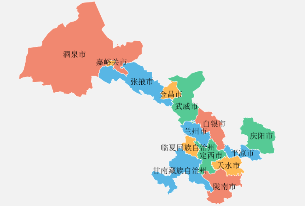 甘肃省86个县地图高清图片