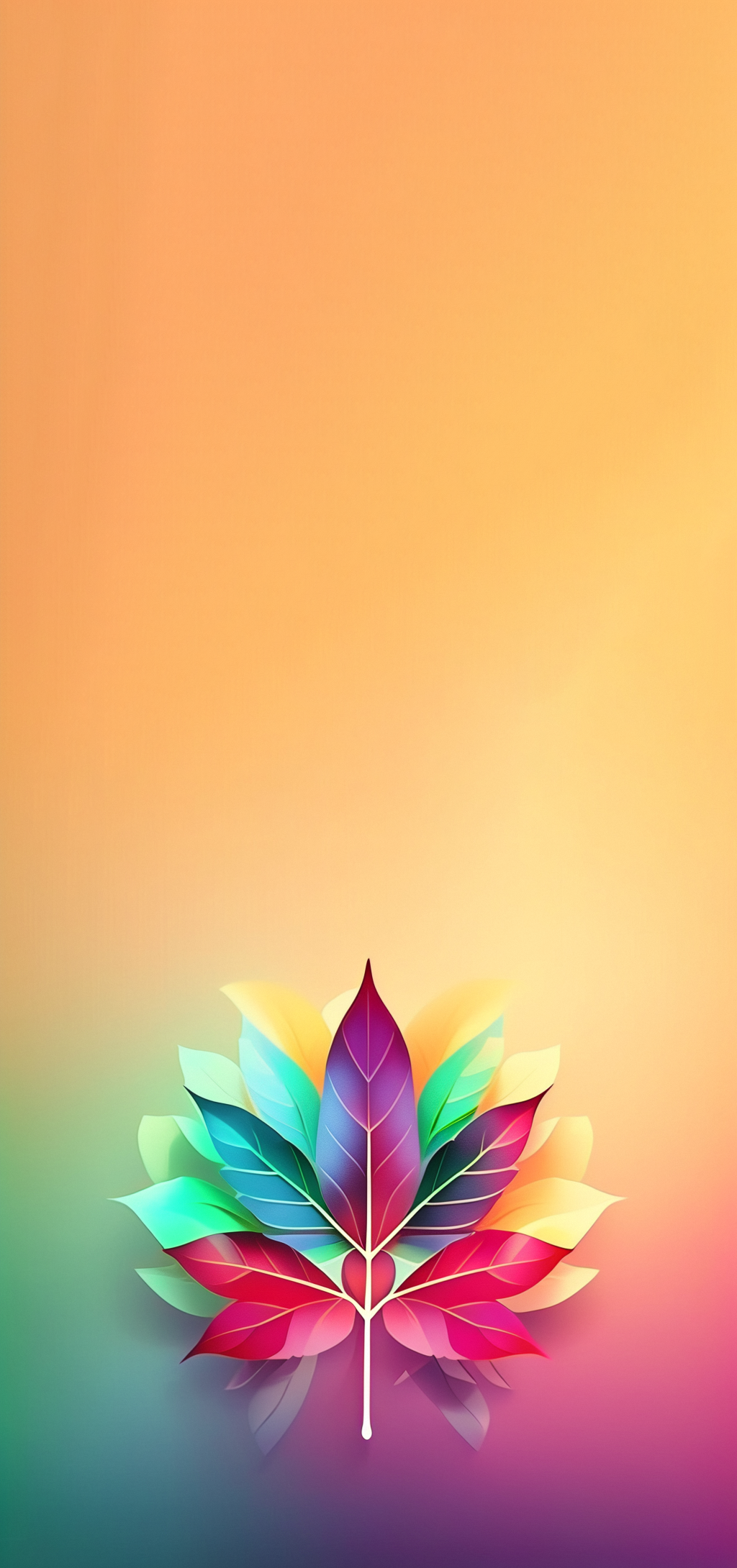 壁纸分享,色彩斑斓的树叶,梦幻唯美