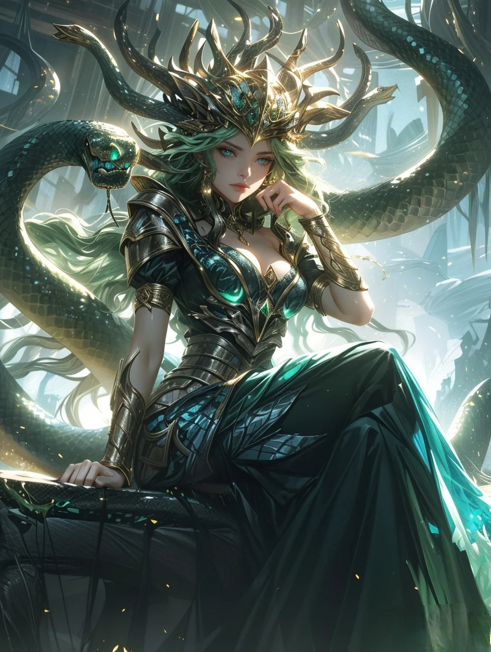 美杜莎本来是女神,但受到女神雅典娜的诅咒而堕落成怪物.