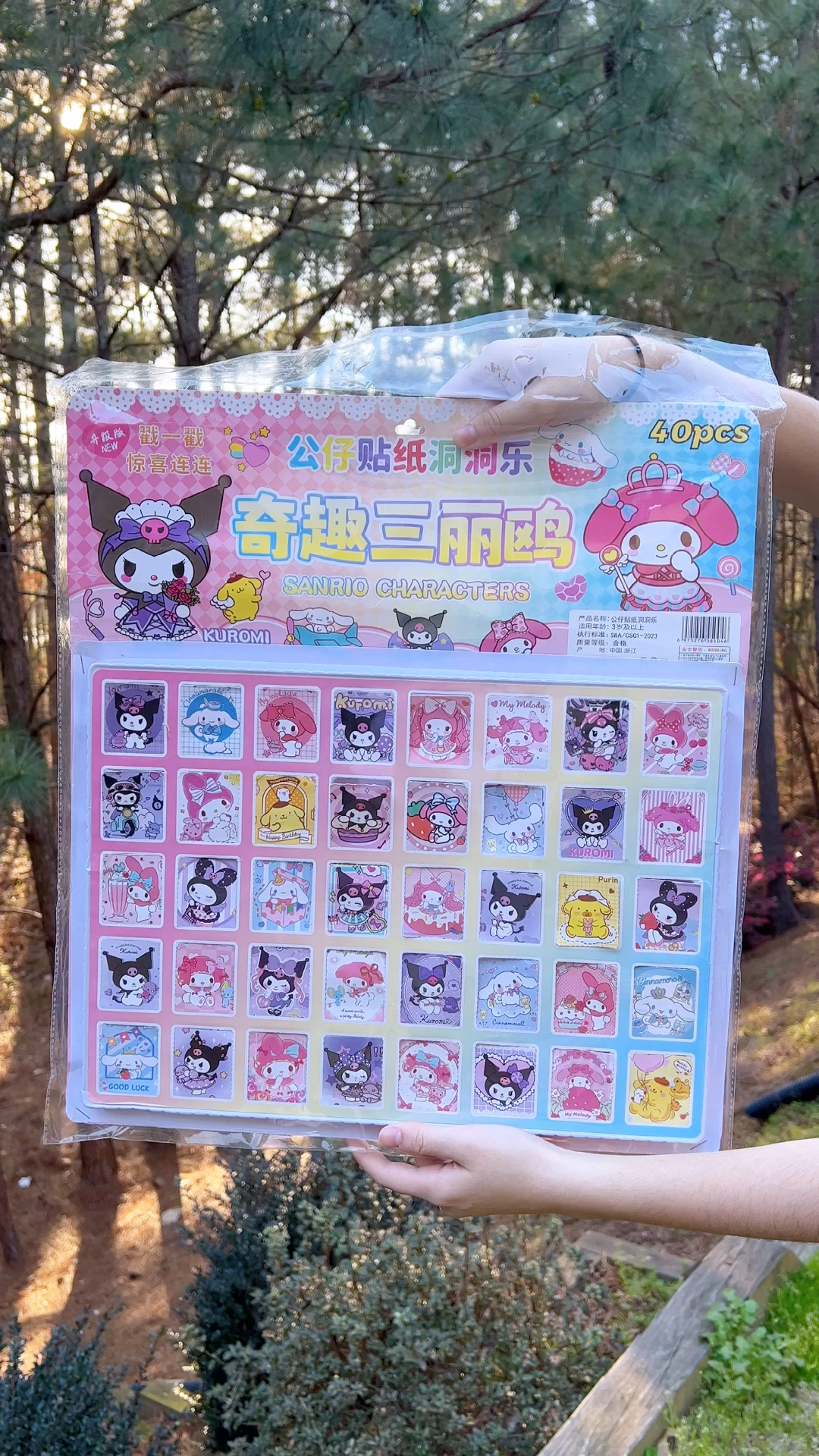 三丽鸥洞洞乐盲盒表现好的时候就奖励扣一洞里面都是小公仔和贴纸