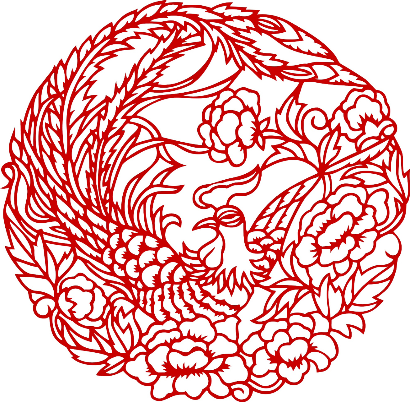 分享一组凤凰剪纸纹样,描绘了不同风格的凤凰图案,展现了剪纸艺术丰富