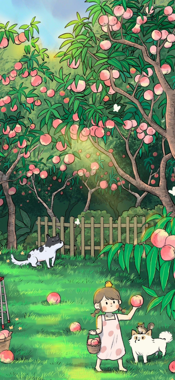 壁纸# #动漫# 二次元小清新壁纸,绿色的护眼壁纸,可爱的场景,自然的