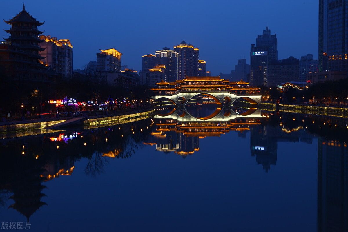 成都安顺廊桥夜景图片图片